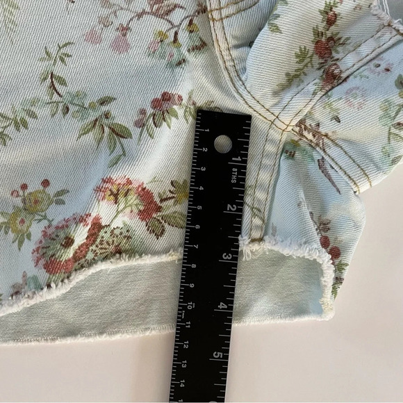 Rebecca Taylor LA VIE Belle Bouquet Floral Print Boho Cut Off Denim Shorts Sz 25 - Picture 11 of 11